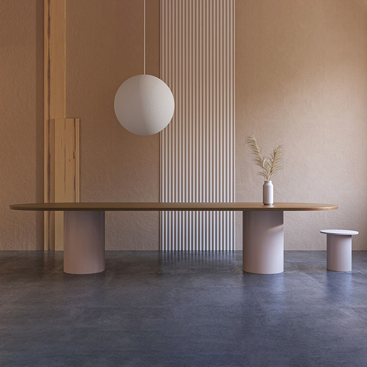 29 "H Brown Contemporary Writing Desk Oval Sold Woar Desk