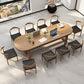 Natural Contemporary Writing Desk Oval Solid Wood Office Desk