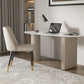 23 "Wide Glam Executive Desk White Office Desk met metalen benen