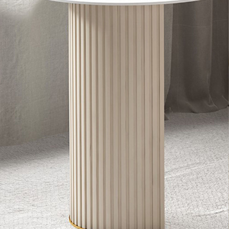 Glam Beige Office Desk 23.6 "Wide Stone and Metal Writing Desk