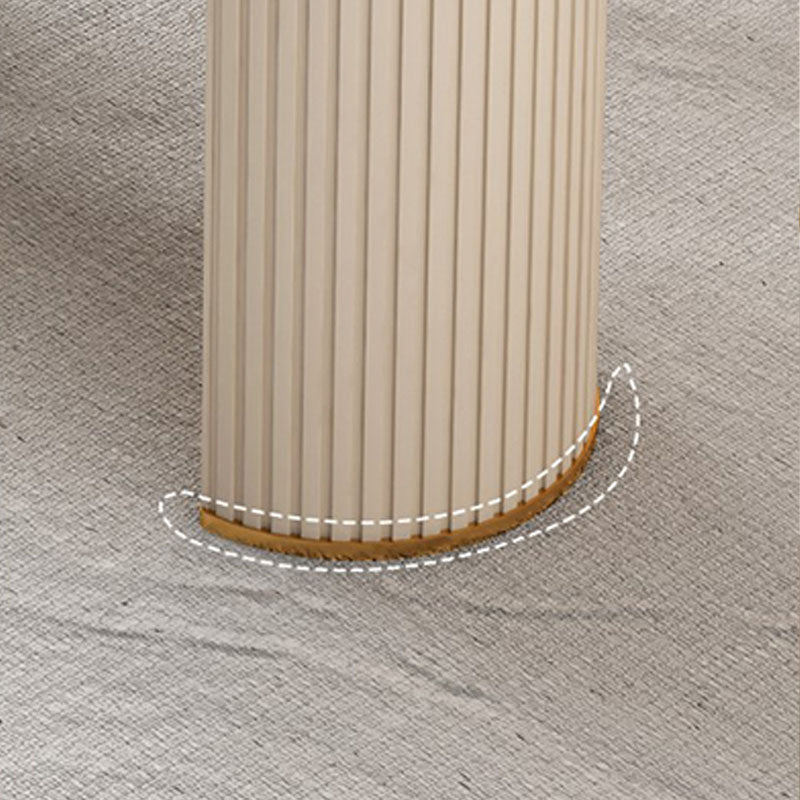 Glam Beige Office Desk 23.6 "Wide Stone and Metal Writing Desk