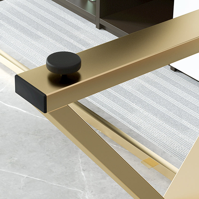 Moderner Büroschreibtisch Rechteckige Goldmetallbeine Schreibtisch für Zuhause und Büro