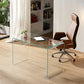 29"H Contemporary Writing Desk Rectangular Glass Office Desk 51.2"L x 27.6"W x 29.5"H Clearhalo 'furn' 'furn_office_desk' 'Furniture' 'Office Desks' 'Office Furniture' 'office_desk' 6326492