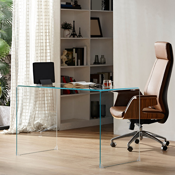 29"H Contemporary Writing Desk Rectangular Glass Office Desk 47.2"L x 23.6"W x 29.5"H Clearhalo 'furn' 'furn_office_desk' 'Furniture' 'Office Desks' 'Office Furniture' 'office_desk' 6326494