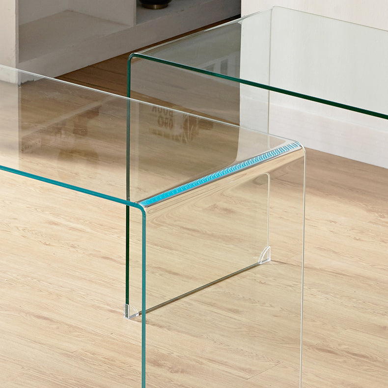 29"H Contemporary Writing Desk Rectangular Glass Office Desk Clearhalo 'furn' 'furn_office_desk' 'Furniture' 'Office Desks' 'Office Furniture' 'office_desk' 6326496