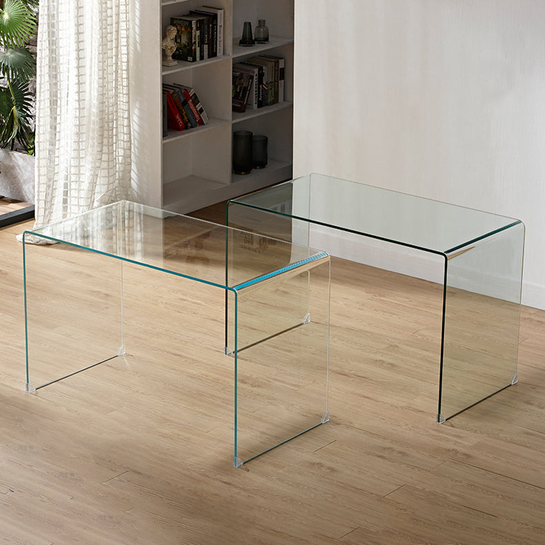 29"H Contemporary Writing Desk Rectangular Glass Office Desk Clearhalo 'furn' 'furn_office_desk' 'Furniture' 'Office Desks' 'Office Furniture' 'office_desk' 6326500
