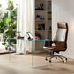 29"H Contemporary Writing Desk Rectangular Glass Office Desk Clearhalo 'furn' 'furn_office_desk' 'Furniture' 'Office Desks' 'Office Furniture' 'office_desk' 6326502