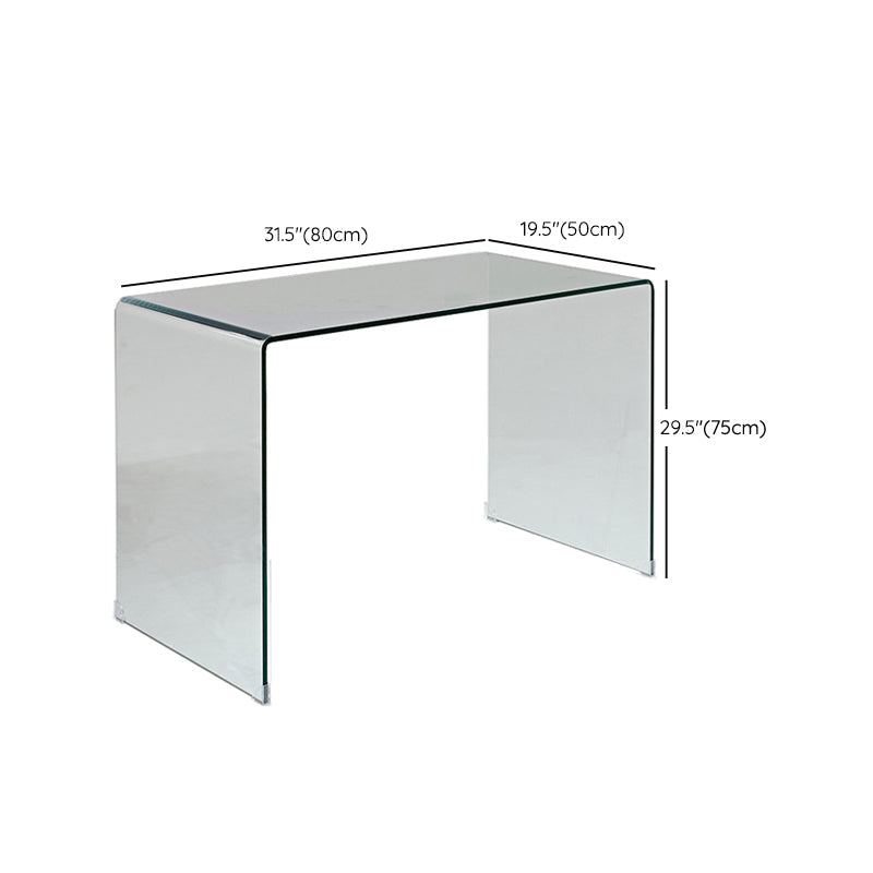 29"H Contemporary Writing Desk Rectangular Glass Office Desk Clearhalo 'furn' 'furn_office_desk' 'Furniture' 'Office Desks' 'Office Furniture' 'office_desk' 6326503