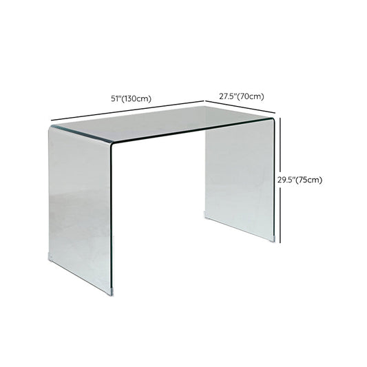 29"H Contemporary Writing Desk Rectangular Glass Office Desk Clearhalo 'furn' 'furn_office_desk' 'Furniture' 'Office Desks' 'Office Furniture' 'office_desk' 6326510