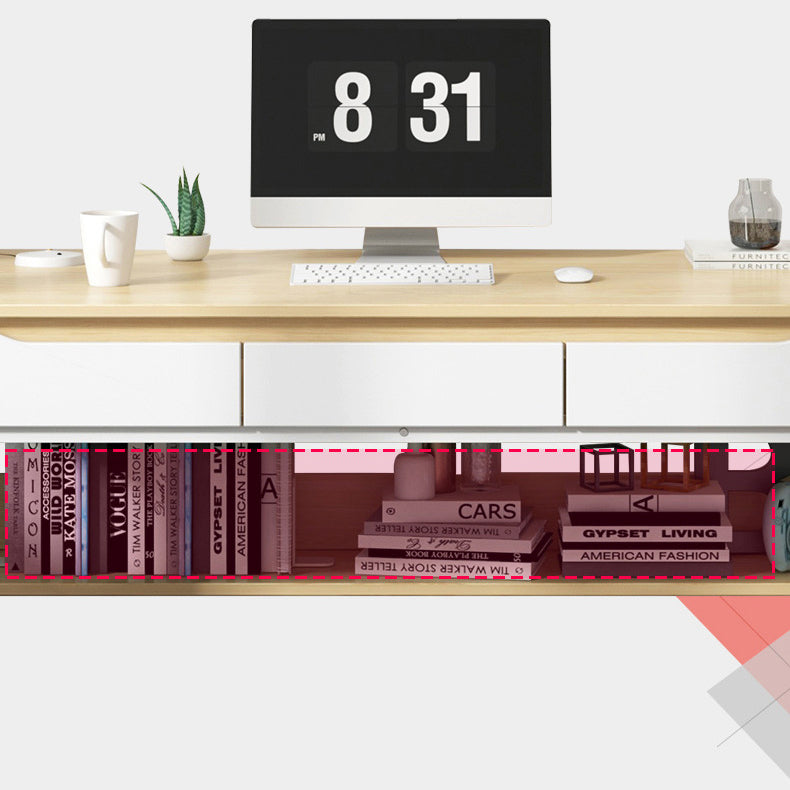 23 "W Hedendaags Writing Desk rechthoekige houten computerbureau met laden