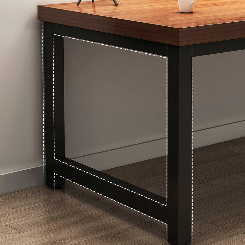 Houten rechthoekige schrijfbureau huis eigentijdse kantoorbureau