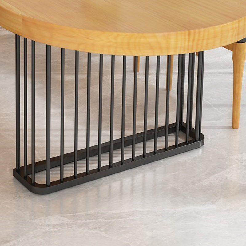 Industriële kantoorbureau massief hout ovaal bruin dennen schrijfbureau voor kantoor