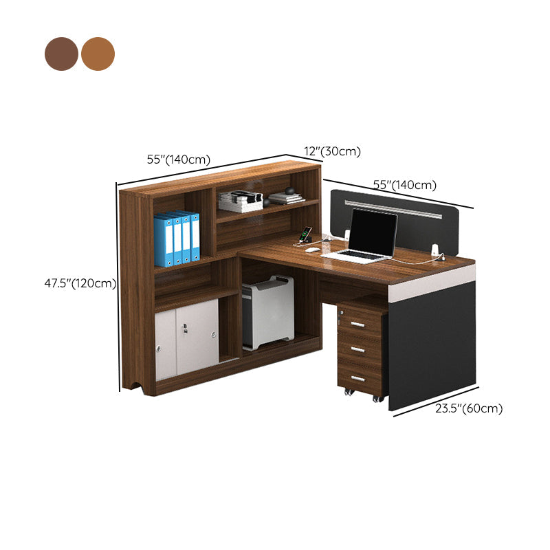 Cable Management Executive Desk Pedestal L-Shape Office Desk with Drawers Clearhalo 'furn' 'furn_office_desk' 'Furniture' 'Office Desks' 'Office Furniture' 'office_desk' 6326598