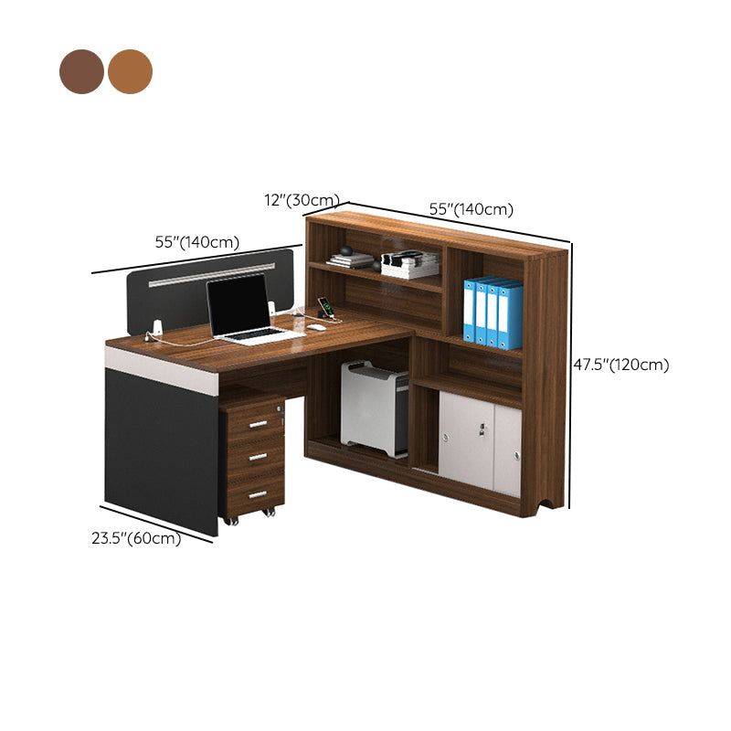 Cable Management Executive Desk Pedestal L-Shape Office Desk with Drawers Clearhalo 'furn' 'furn_office_desk' 'Furniture' 'Office Desks' 'Office Furniture' 'office_desk' 6326599