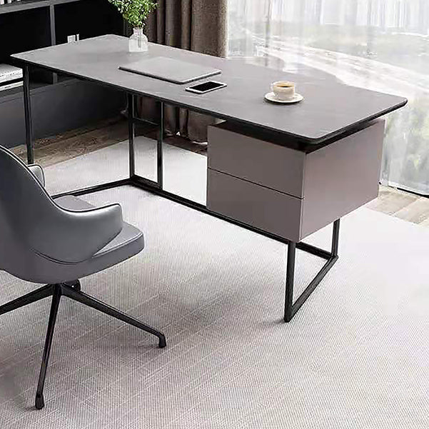 23" Wide Industrial Writing Desk Rectangular 2-Drawer Office Desk 63"L x 23.6"W x 29.5"H Gray Clearhalo 'furn' 'furn_office_desk' 'Furniture' 'Office Desks' 'Office Furniture' 'office_desk' 6326619