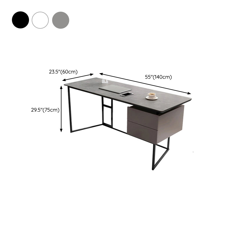 23" Wide Industrial Writing Desk Rectangular 2-Drawer Office Desk Clearhalo 'furn' 'furn_office_desk' 'Furniture' 'Office Desks' 'Office Furniture' 'office_desk' 6326625