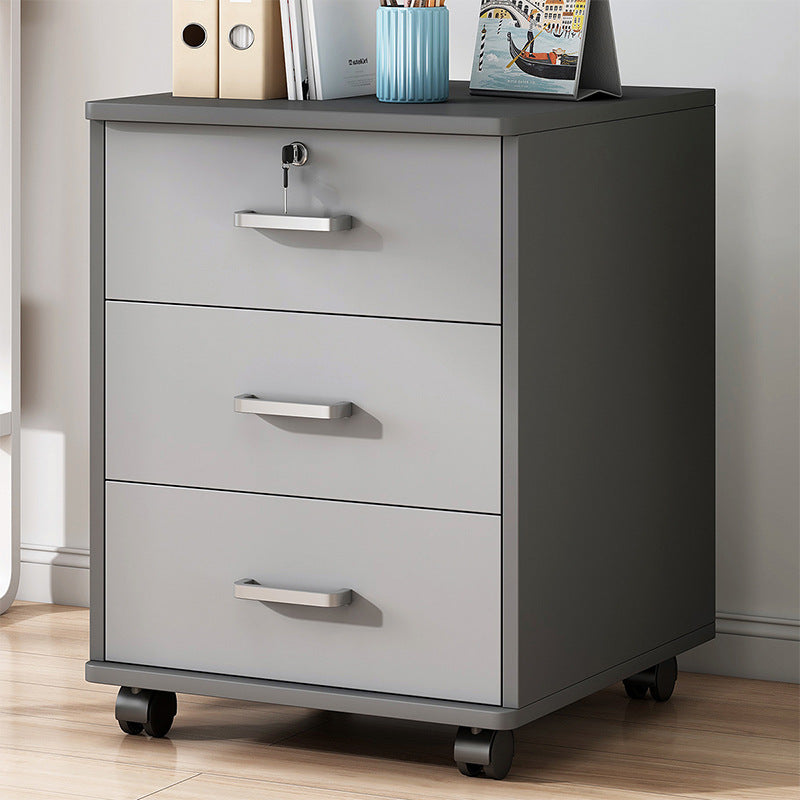Contemporary Vertical Solid Color Drawers Castors Wood File Cabinet for Home Office Grey 3 Clearhalo 'Filing Cabinets' 'filling_cabinets' 'furn' 'furn_filling_cabinets' 'Furniture' 'Office Furniture' 6326829