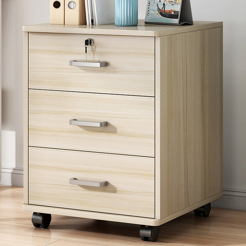 Contemporary Vertical Solid Color Drawers Castors Wood File Cabinet for Home Office Beige 3 Clearhalo 'Filing Cabinets' 'filling_cabinets' 'furn' 'furn_filling_cabinets' 'Furniture' 'Office Furniture' 6326830