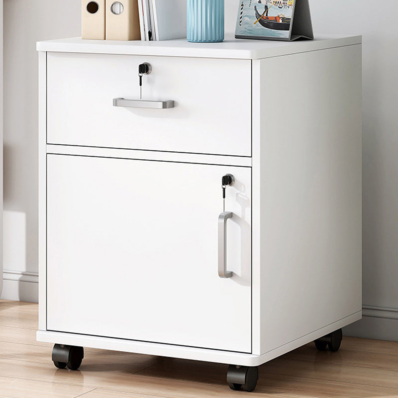 Contemporary Vertical Solid Color Drawers Castors Wood File Cabinet for Home Office White 1 Clearhalo 'Filing Cabinets' 'filling_cabinets' 'furn' 'furn_filling_cabinets' 'Furniture' 'Office Furniture' 6326839