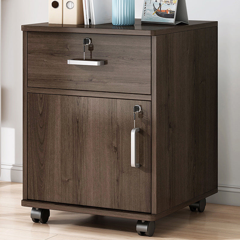 Contemporary Vertical Solid Color Drawers Castors Wood File Cabinet for Home Office Brown 1 Clearhalo 'Filing Cabinets' 'filling_cabinets' 'furn' 'furn_filling_cabinets' 'Furniture' 'Office Furniture' 6326840