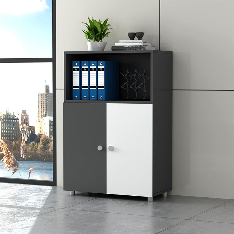 Abbazzinamento verticale in legno Scaffali di archiviazione del pannello a colori.