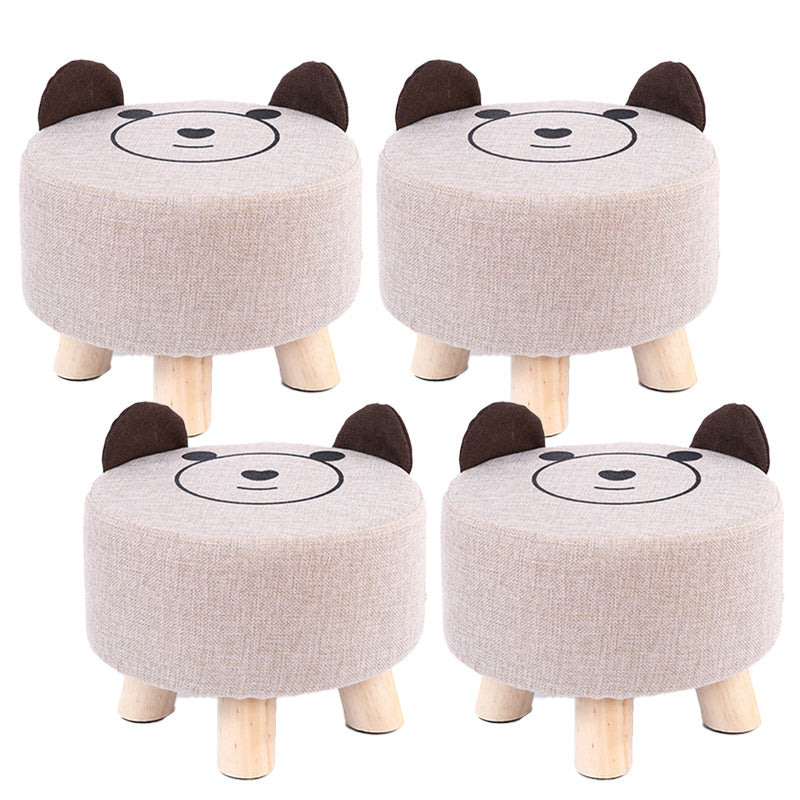 Modern Cotton Standard Tear Resistant Bear Standard for Drawing Room Light Gray Cotton 4 Piece Set Clearhalo 'furn' 'furn_ottomans_poufs' 'Furniture' 'Living Room Furniture' 'Ottomans & Poufs' 'ottomans_poufs' 6326970