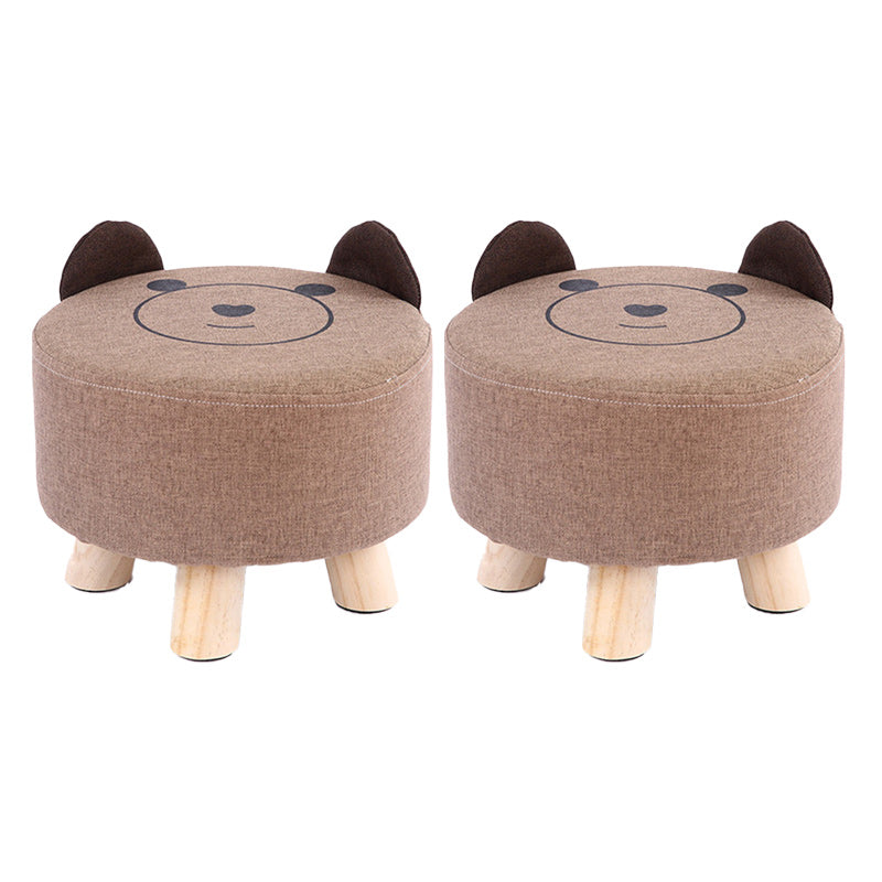 Modern Cotton Standard Tear Resistant Bear Standard for Drawing Room Brown Cotton 2 Piece Set Clearhalo 'furn' 'furn_ottomans_poufs' 'Furniture' 'Living Room Furniture' 'Ottomans & Poufs' 'ottomans_poufs' 6326974