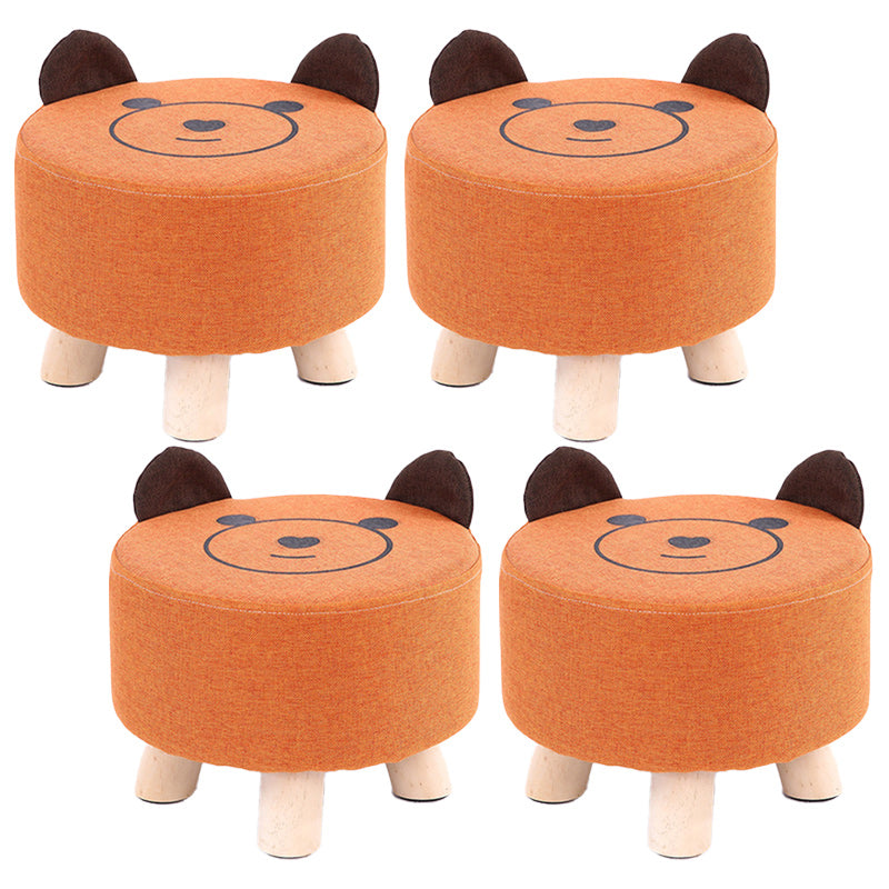 Modern Cotton Standard Tear Resistant Bear Standard for Drawing Room Orange Cotton 4 Piece Set Clearhalo 'furn' 'furn_ottomans_poufs' 'Furniture' 'Living Room Furniture' 'Ottomans & Poufs' 'ottomans_poufs' 6326994