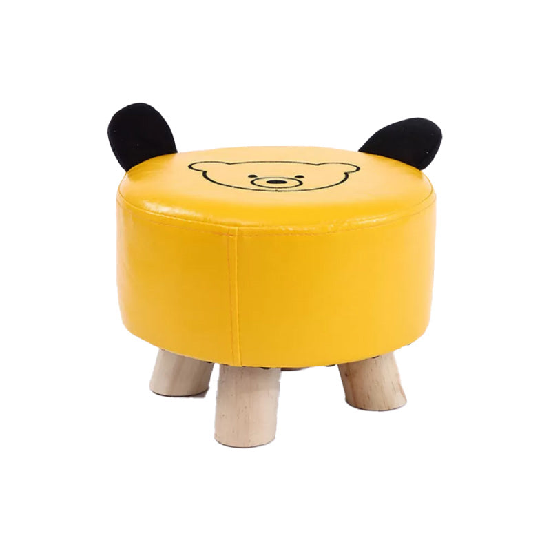 Modern Cotton Standard Tear Resistant Bear Standard for Drawing Room Yellow Faux Leather 1 Piece Clearhalo 'furn' 'furn_ottomans_poufs' 'Furniture' 'Living Room Furniture' 'Ottomans & Poufs' 'ottomans_poufs' 6327001