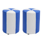 Modern Ottoman Faux Leather Upholstered Stripe Printed Cylinder Shape Ottoman 12.2"L x 12.2"W x 15.7"H Blue 2 Piece Set Clearhalo 'furn' 'furn_ottomans_poufs' 'Furniture' 'Living Room Furniture' 'Ottomans & Poufs' 'ottomans_poufs' 6327160