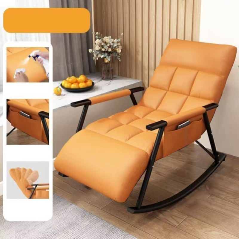 Chaise de fauteuil incliné créatif couleurs de couleur de couleur unie en cuir en cuir solide