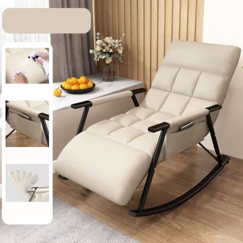 Chaise de fauteuil incliné créatif couleurs de couleur de couleur unie en cuir en cuir solide