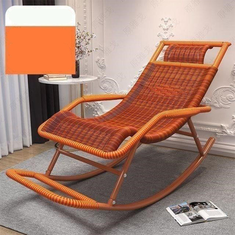 Contemporary Rocker Chair Wicker Reclining Rocking Accent Chair for Living Room Brown Clearhalo 'Chairs & Seating' 'furn' 'furn_rocking_chairs' 'Furniture' 'Living Room Furniture' 'Rocking Chairs' 'rocking_chairs' 6327186