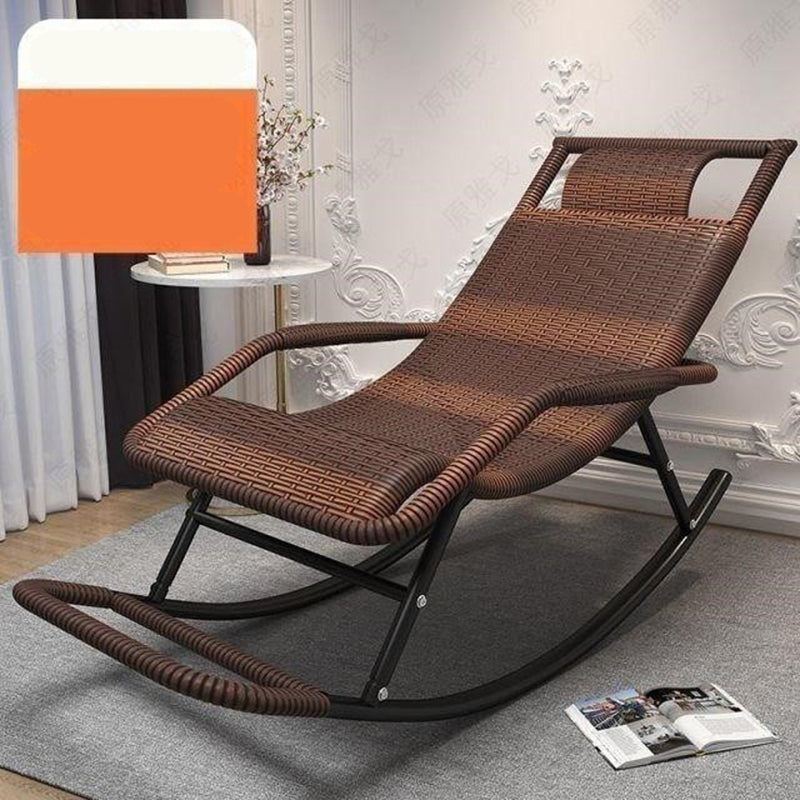 Contemporary Rocker Chair Wicker Reclining Rocking Accent Chair for Living Room Tan Clearhalo 'Chairs & Seating' 'furn' 'furn_rocking_chairs' 'Furniture' 'Living Room Furniture' 'Rocking Chairs' 'rocking_chairs' 6327189
