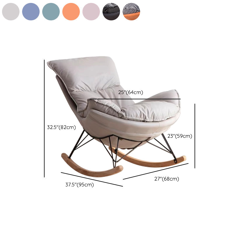 Silla de planeador de ocio silla de cuero por falso resistente al agua de color puro con otomana