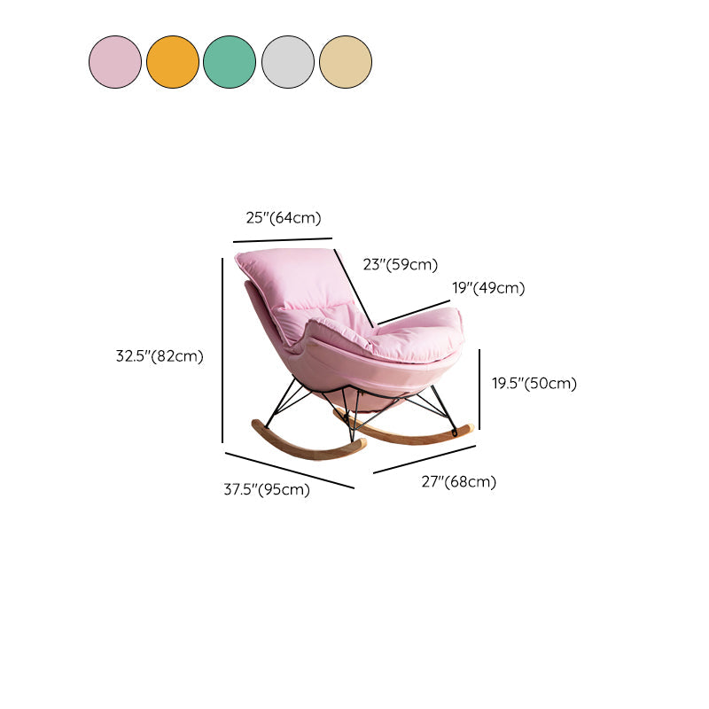 Chaise de rocker moderne rembourrée avec planeur de jambes sombres pour le salon