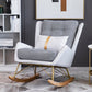 Rocker moderne coussins toufutés Patchwork Tissure Rocking Chaise avec oreiller