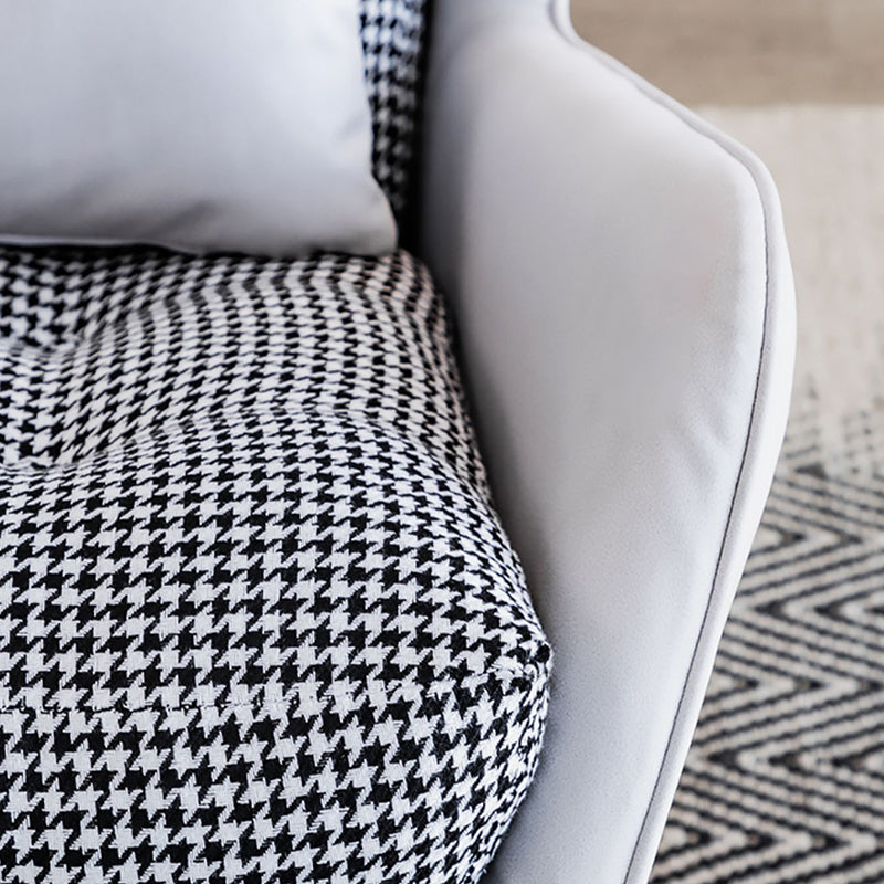 Rocker moderne coussins toufutés Patchwork Tissure Rocking Chaise avec oreiller