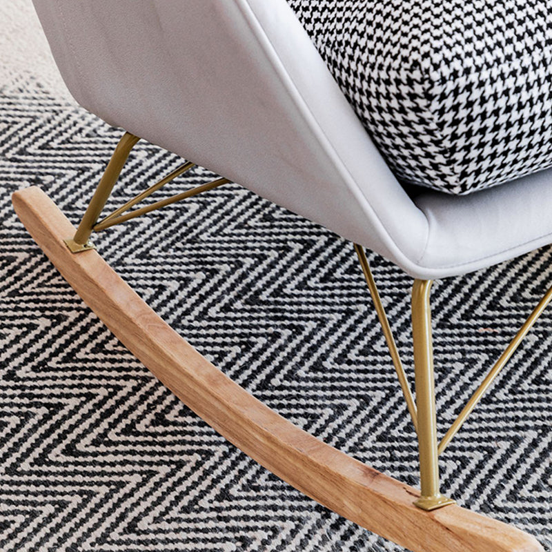 Rocker moderne coussins toufutés Patchwork Tissure Rocking Chaise avec oreiller