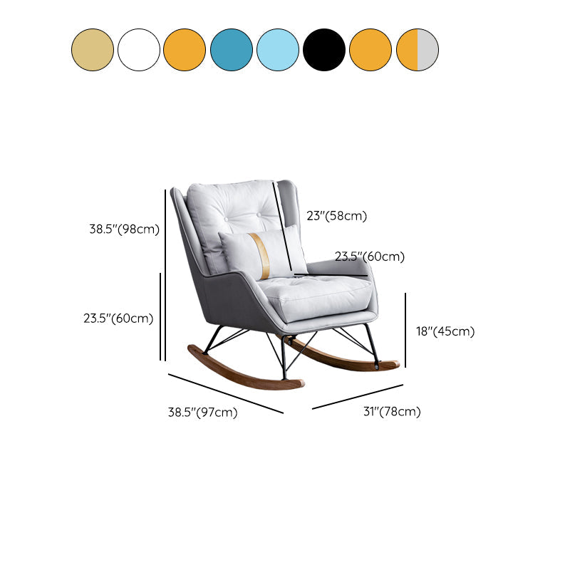 Rocker moderne coussins toufutés Patchwork Tissure Rocking Chaise avec oreiller