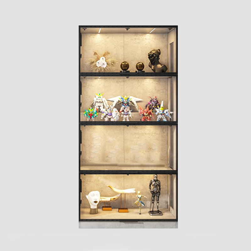 Mobili moderni mobili neri armadi in vetro con porta a frillo