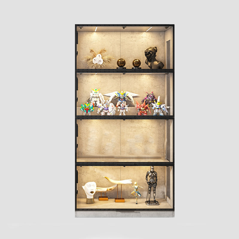 Mobili moderni mobili neri armadi in vetro con porta a frillo