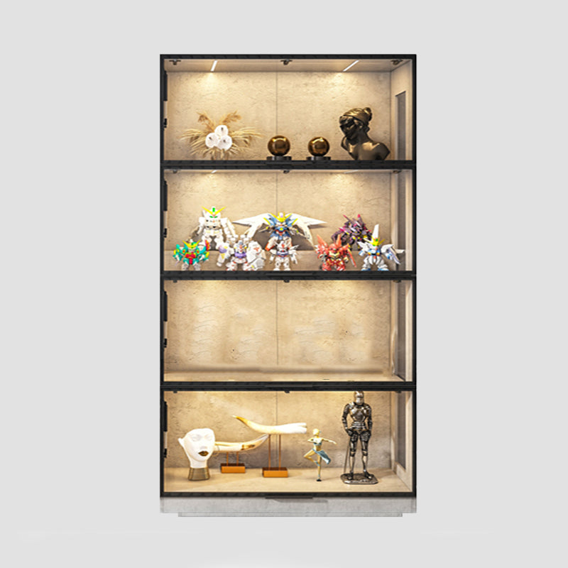 Mobili moderni mobili neri armadi in vetro con porta a frillo