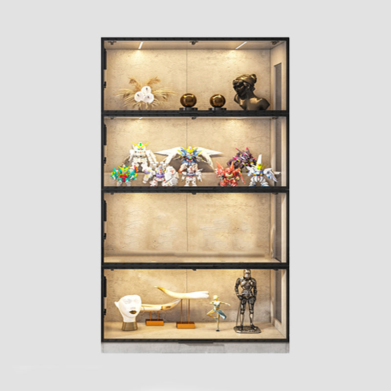 Mobili moderni mobili neri armadi in vetro con porta a frillo