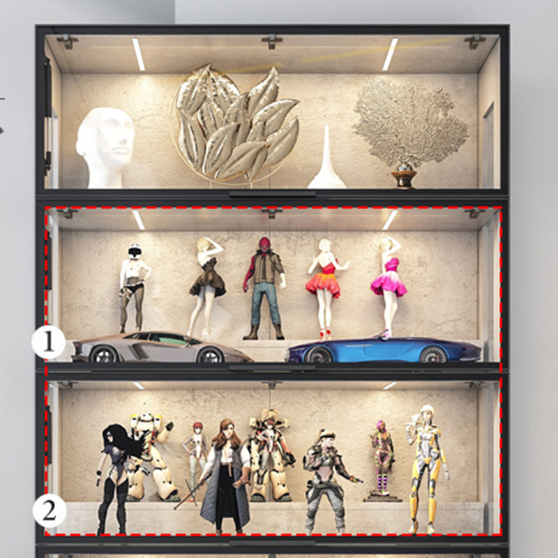 Mobili moderni mobili neri armadi in vetro con porta a frillo