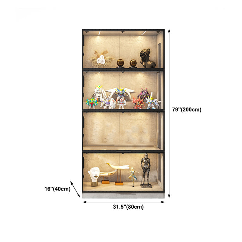 Mobili moderni mobili neri armadi in vetro con porta a frillo