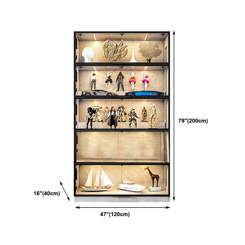 Mobili moderni mobili neri armadi in vetro con porta a frillo