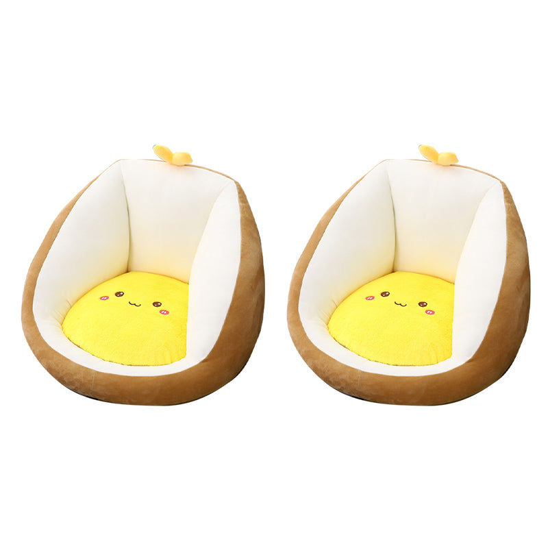 Contemporary Pouf Ottoman Velvet Upholstered Tear Resistant Animal Shape Ottoman Brown 2 Piece Set Clearhalo 'furn' 'furn_ottomans_poufs' 'Furniture' 'Living Room Furniture' 'Ottomans & Poufs' 'ottomans_poufs' 6328822