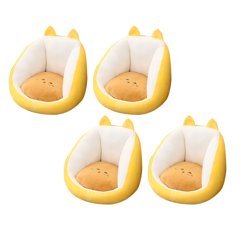 Contemporary Pouf Ottoman Velvet Upholstered Tear Resistant Animal Shape Ottoman Yellow 4 Piece Set Clearhalo 'furn' 'furn_ottomans_poufs' 'Furniture' 'Living Room Furniture' 'Ottomans & Poufs' 'ottomans_poufs' 6328830