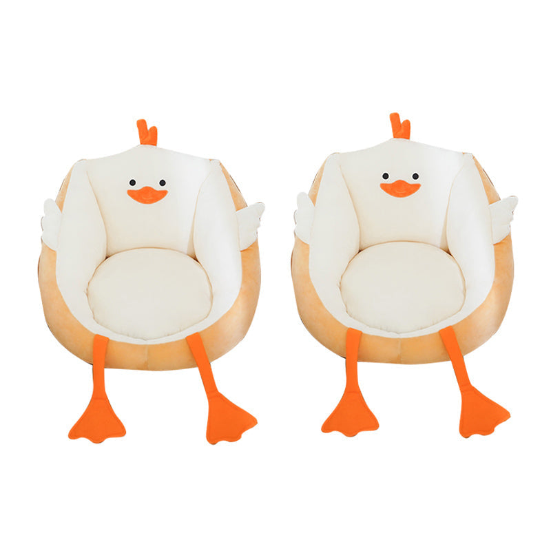 Contemporary Pouf Ottoman Velvet Upholstered Tear Resistant Animal Shape Ottoman Light Yellow 2 Piece Set Clearhalo 'furn' 'furn_ottomans_poufs' 'Furniture' 'Living Room Furniture' 'Ottomans & Poufs' 'ottomans_poufs' 6328835